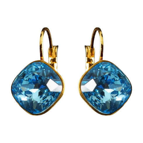 Auskarai „Apakintas Spindesys IV (Akvamarino Mėlyna)“ su Swarovski™ kristalais